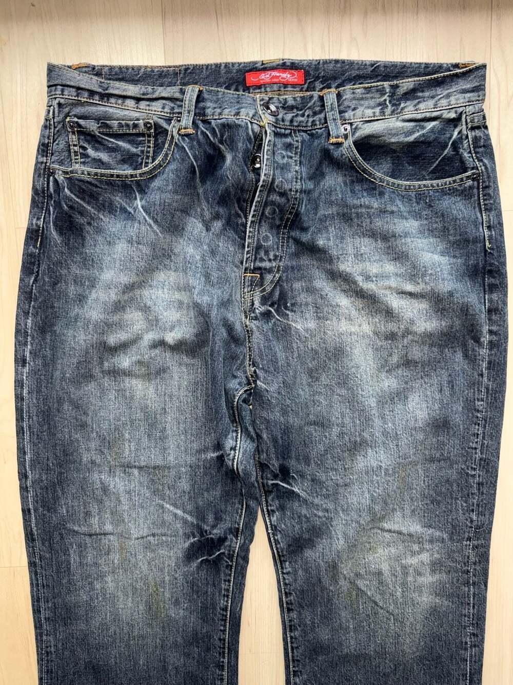 Ed Hardy by Christian Audigier Men's Straight Leg Denim Jeans Size 36x32 - Picture 2 of 9